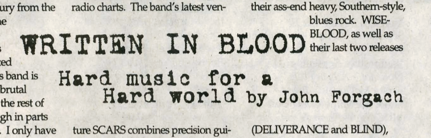 Written in Blood: Hard Music For a Hard World — September 1996